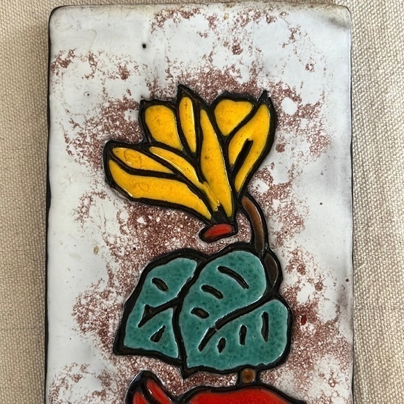 Ruscha MCM Flowers & Leaves‎ Ceramic Wall Plate 50s 60s Era - Picture 3 of 9